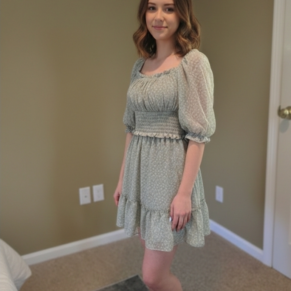 Trixxi Light Green Mini Dress